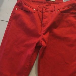 Cute red stretch jeans