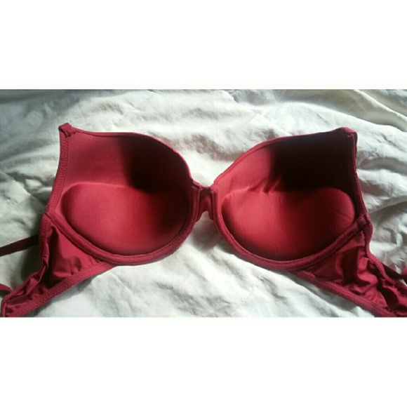 🚫TRADED🚫 Maroon Satin Push-Up Bra - Picture 3 of 4