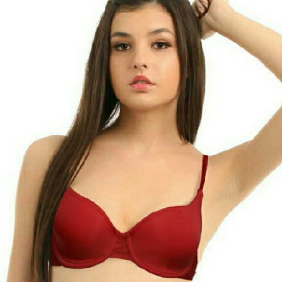 🚫TRADED🚫 Maroon Satin Push-Up Bra - Picture 2 of 4