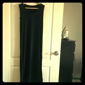 Maxi cotton jersey dress, Navy