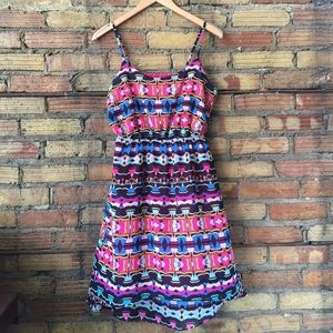 Nicole Miller Psychedelic Pattern hi-low dress