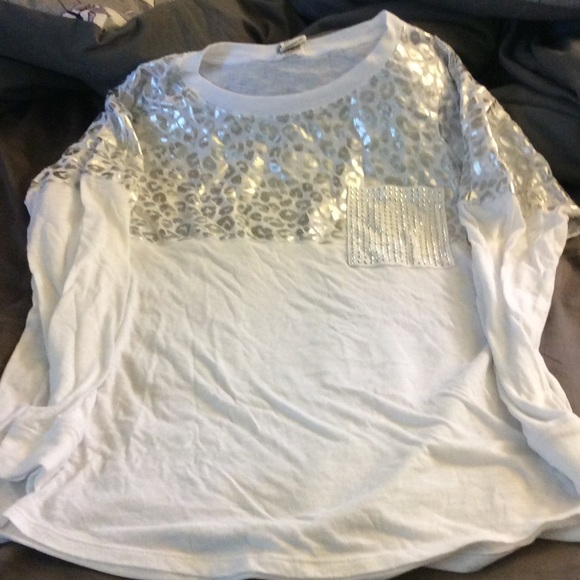 Vs pink bling leopard long sleeve