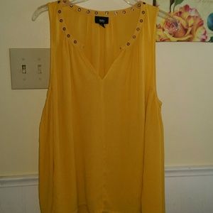 Mossimo mustard yellow sleeveless top extra large