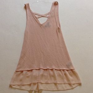 Nude knit tank top