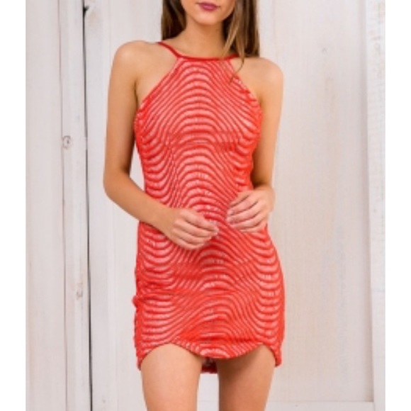 Orange mini dress