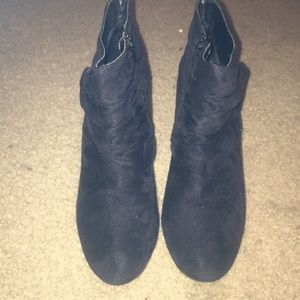 Black Suede Wedge Booties‼️