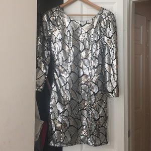 Sequin dress , silver and black--SOLD