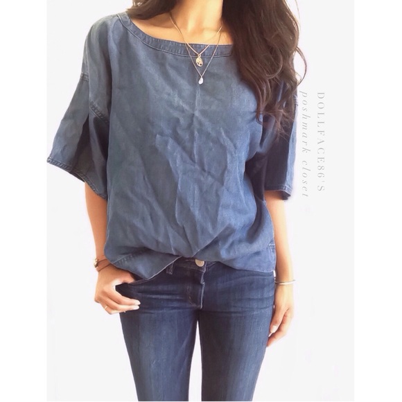 Banana Republic Tops - Banana Republic Billowy Dark Chambray Top