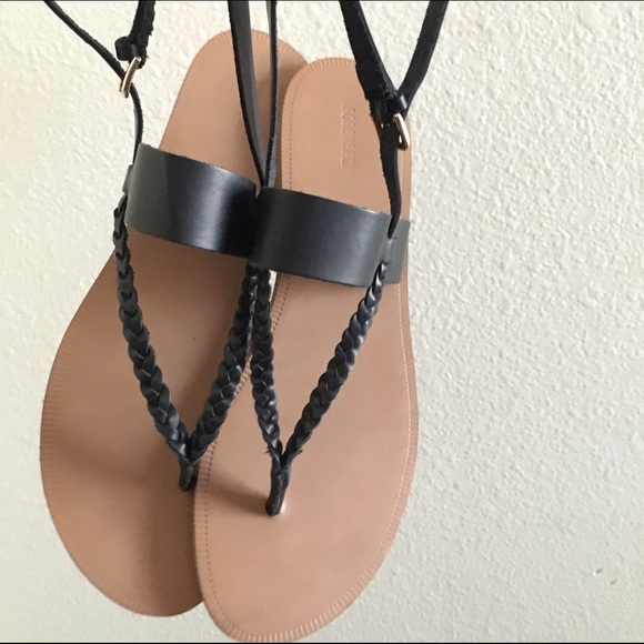 Strappy braided sandals