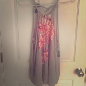 Grey Floral Tank Top