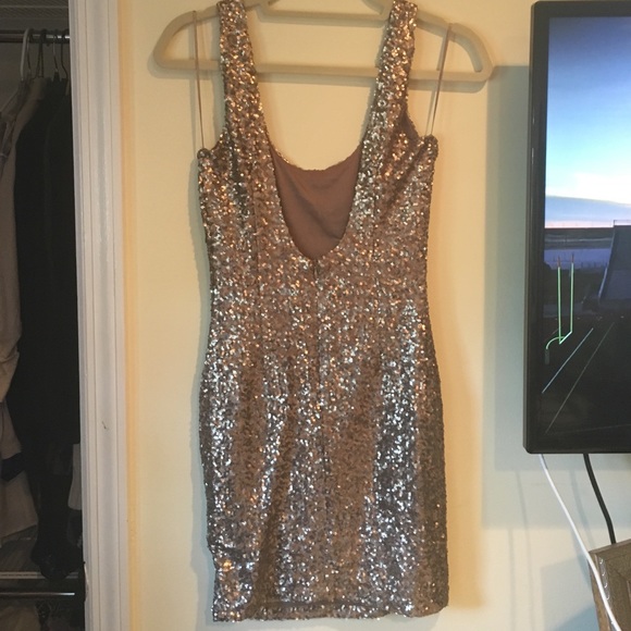 Fitted mini sequence dress