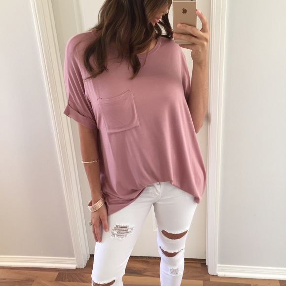 Tops - SOLD OUT \\ Mauve Boyfriend Pocket T