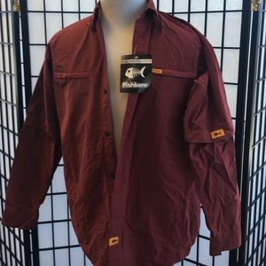 Fishbone fishing shirt - removable sleeve NWT