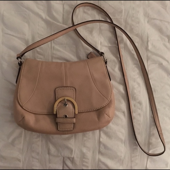 Coach blush pink saddle crossbody purse