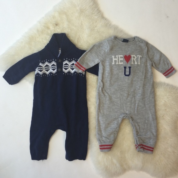 Boy 0-3 month old sweater onesies!