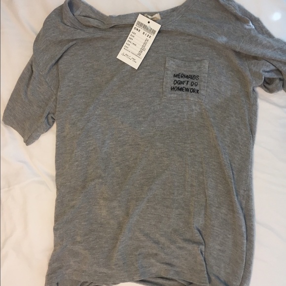 Rare Grey Mermaids Don't Do Homework Brandy Tee