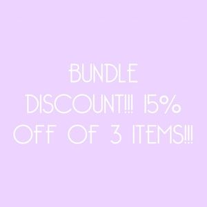 Buy 3 items get 15% Off!!