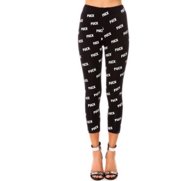 Omighty black "fuck" leggings size S-M