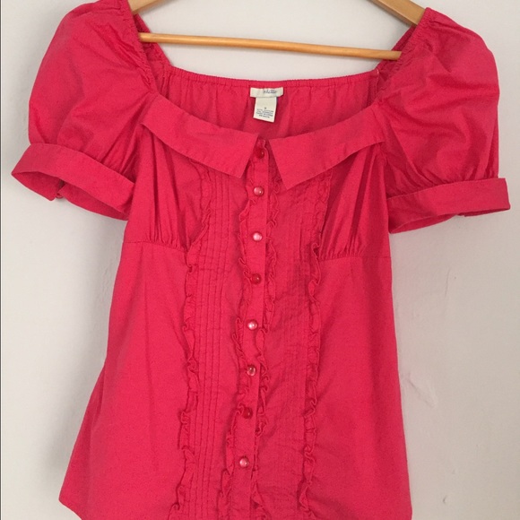 Anthropologie Odille Pink Button Down Blouse