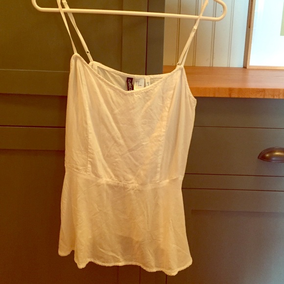 H&M White Peplum Top Size 8