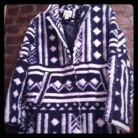 Forever 21 tribal print oversized coat