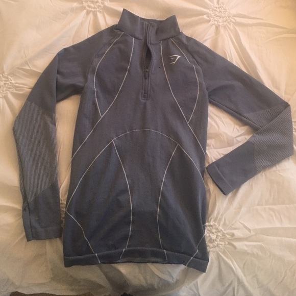 Gymshark Seamless Airflow Zip Pullover Slate Blue