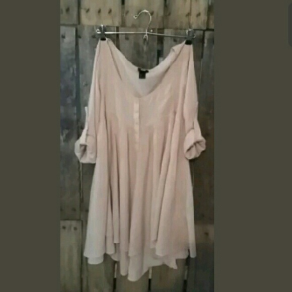 H&M Hi-Lo Nude Bohemian Babydoll Dress Size 4