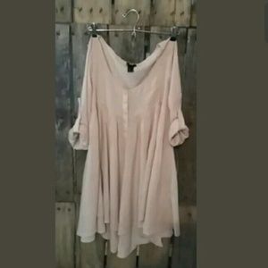 H&M Hi-Lo Nude Bohemian Babydoll Dress Size 4