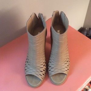 Wedge peep toe bootie