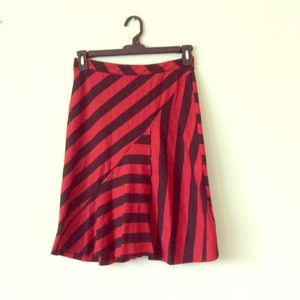 Red and black striped skirt