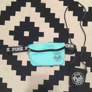 PINK fanny pack and koozie