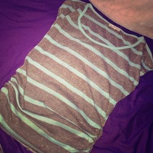 Mint green and gold sparkly shirt