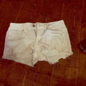 White shorty shorts