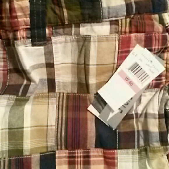 Geoffrey Beene Mens Plaid Shorts & Jerzees Top - Picture 3 of 4