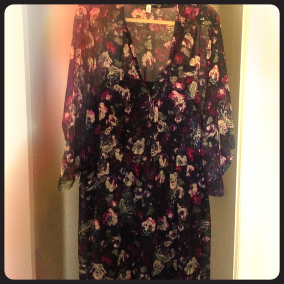 black floral dress.