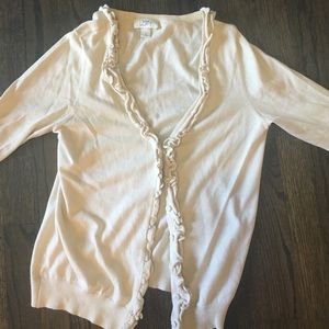 LOFT Ruffle front cardigan