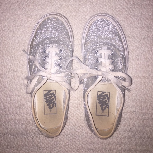 Used silver sparkly vans wo size 5.5