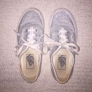 Used silver sparkly vans wo size 5.5