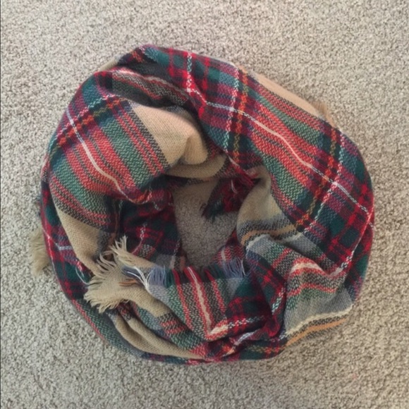 Plaid blanket scarf