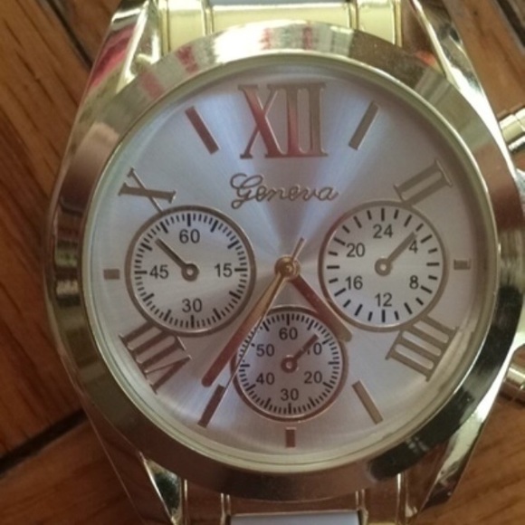 White & Gold Geneva Watch
