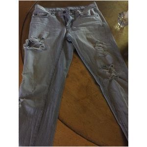 CARMAR striped ripped jeans