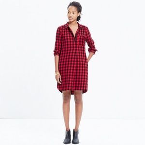 flannel latitude shirt dress in Buffalo check