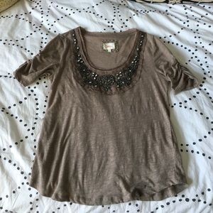 Anthropologie Jeweled Top