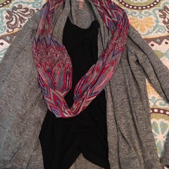 Cardigan with top and scarf built in. Size xl