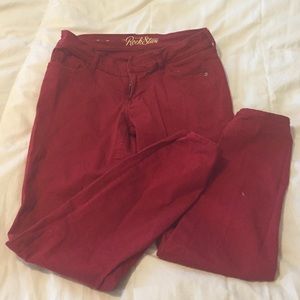 Old Navy Red Rockstar Skinny Jeans