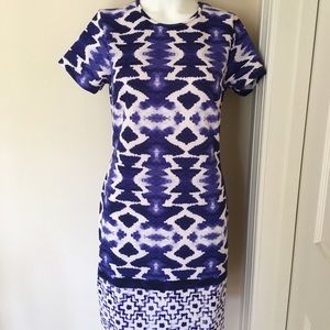 Just Love blue pattern stretchy dress size M NWT