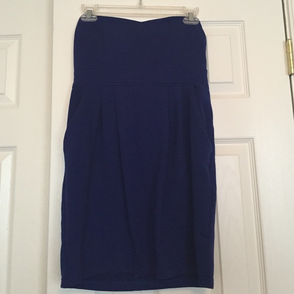 Blue Strapless Mini Dress