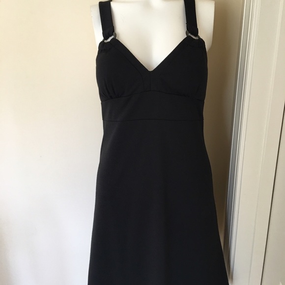 Guess black empire waist sexy dress w/ cross back
