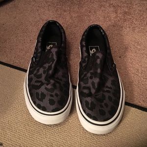 Vans leopard slip ons