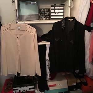 Two sheer button up blouses